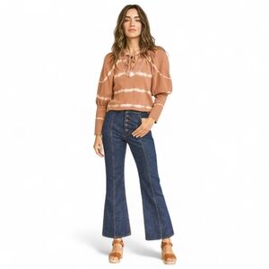 Ulla Johnson | Sutton Mélange Terry Pullover | Neutral Tie Front Fall Layering S